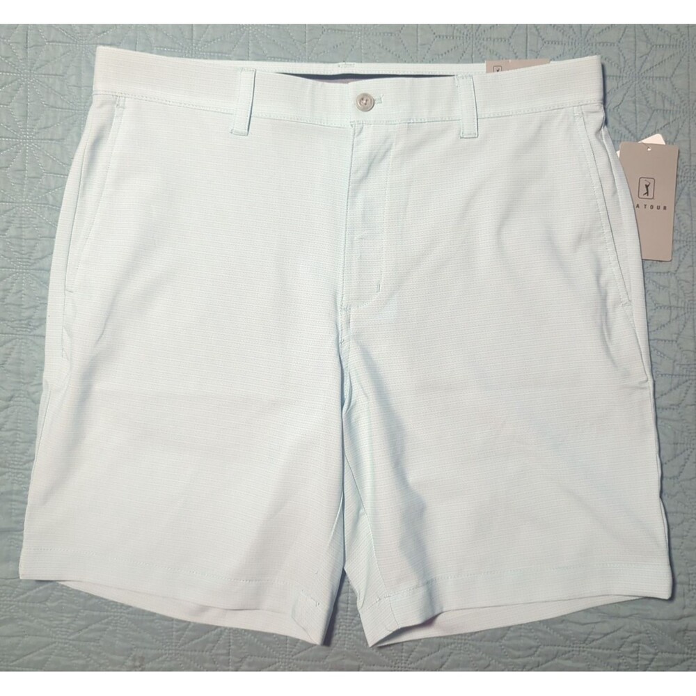 PGA Tour Shorts (2 PR) Mens 32 Grip Waist Moisture Wicking UPF 50 Coral Blue NWT - Picture 6 of 8